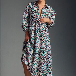 Anthropologie Bettina Tiered Shirt Dress